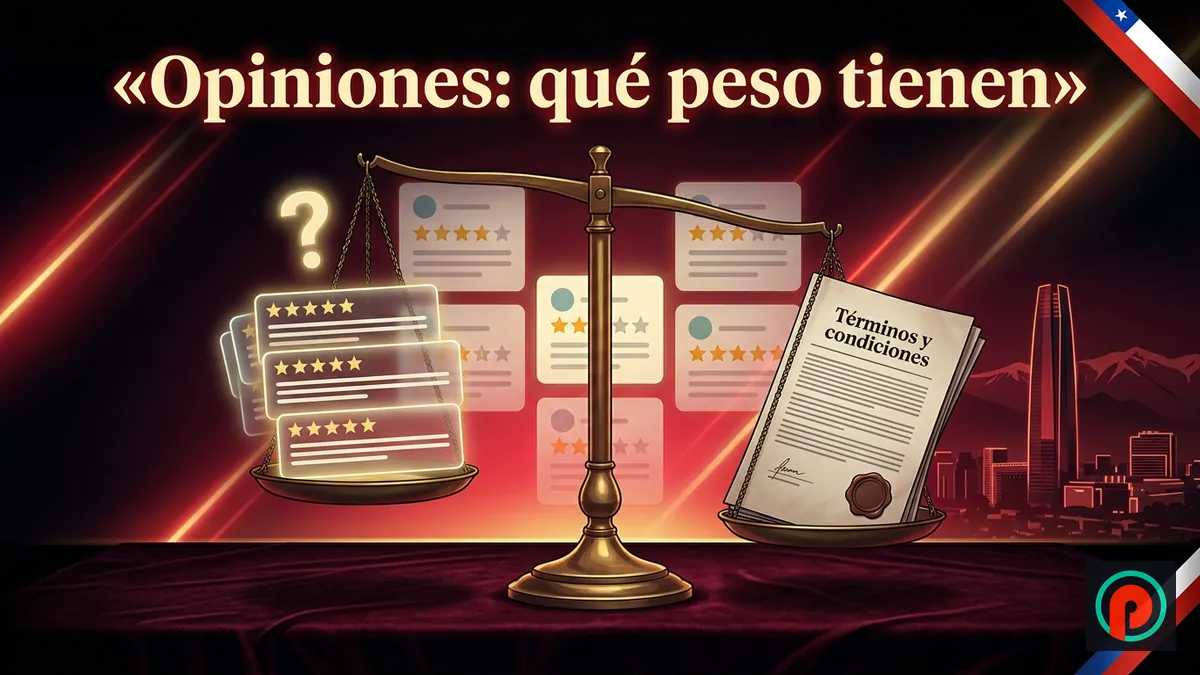 Balanza que compara reseñas de portales con estrellas frente al documento de términos del operador
