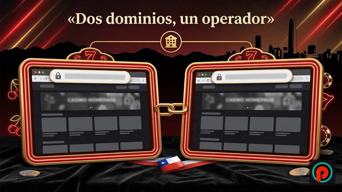 Dos ventanas del navegador con el mismo sitio, unidas por un vínculo dorado: un solo operador